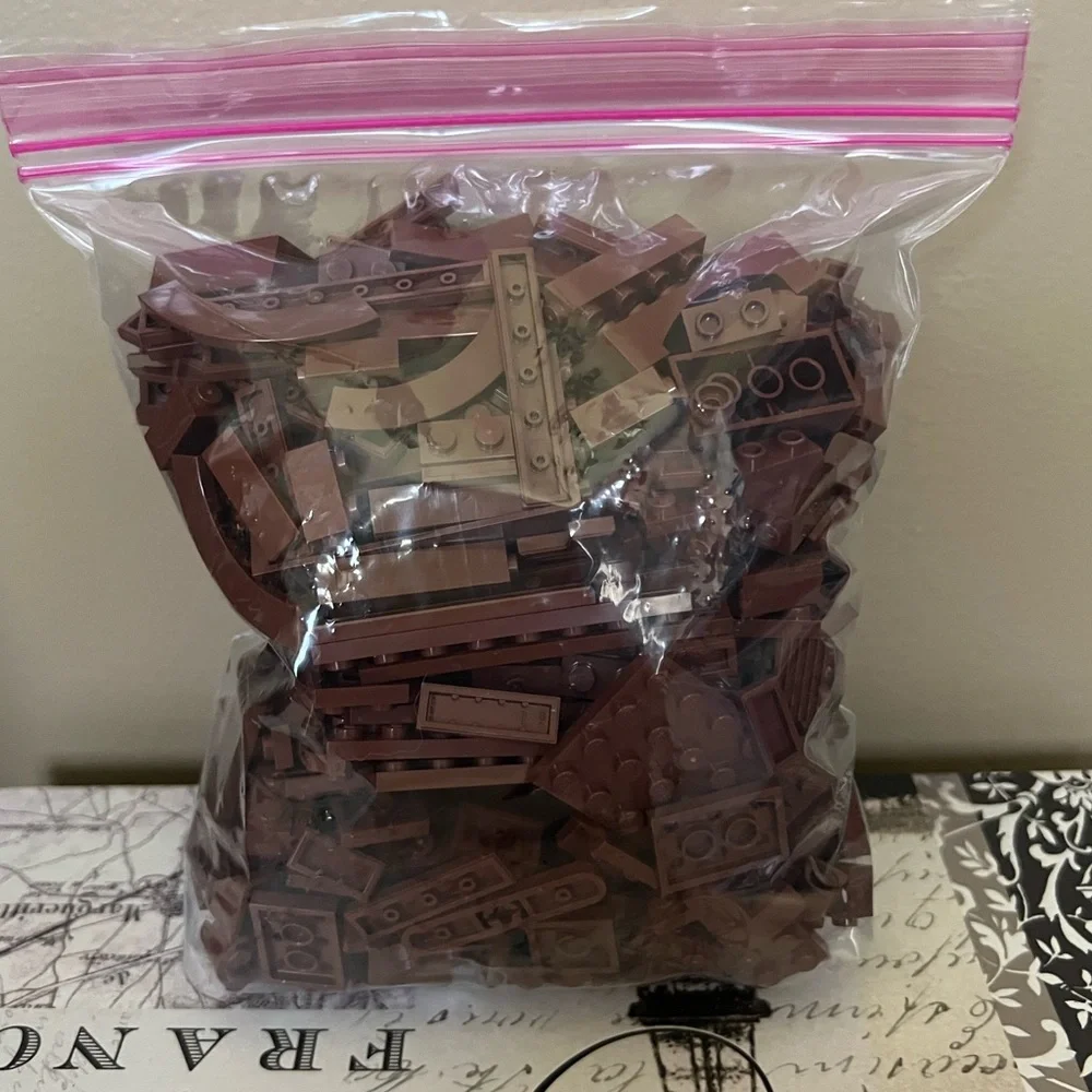 LEGO Small And Medium Building Bricks And Assorted Pieces -Brown 14oz